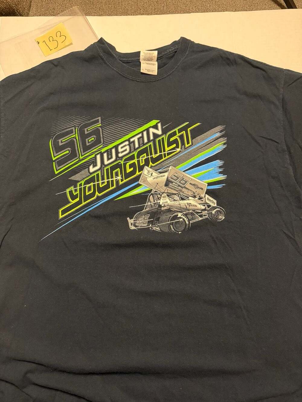 Gildan Justin Youngquist 56 Sprint Car Racing T-Shirt Size XL Black